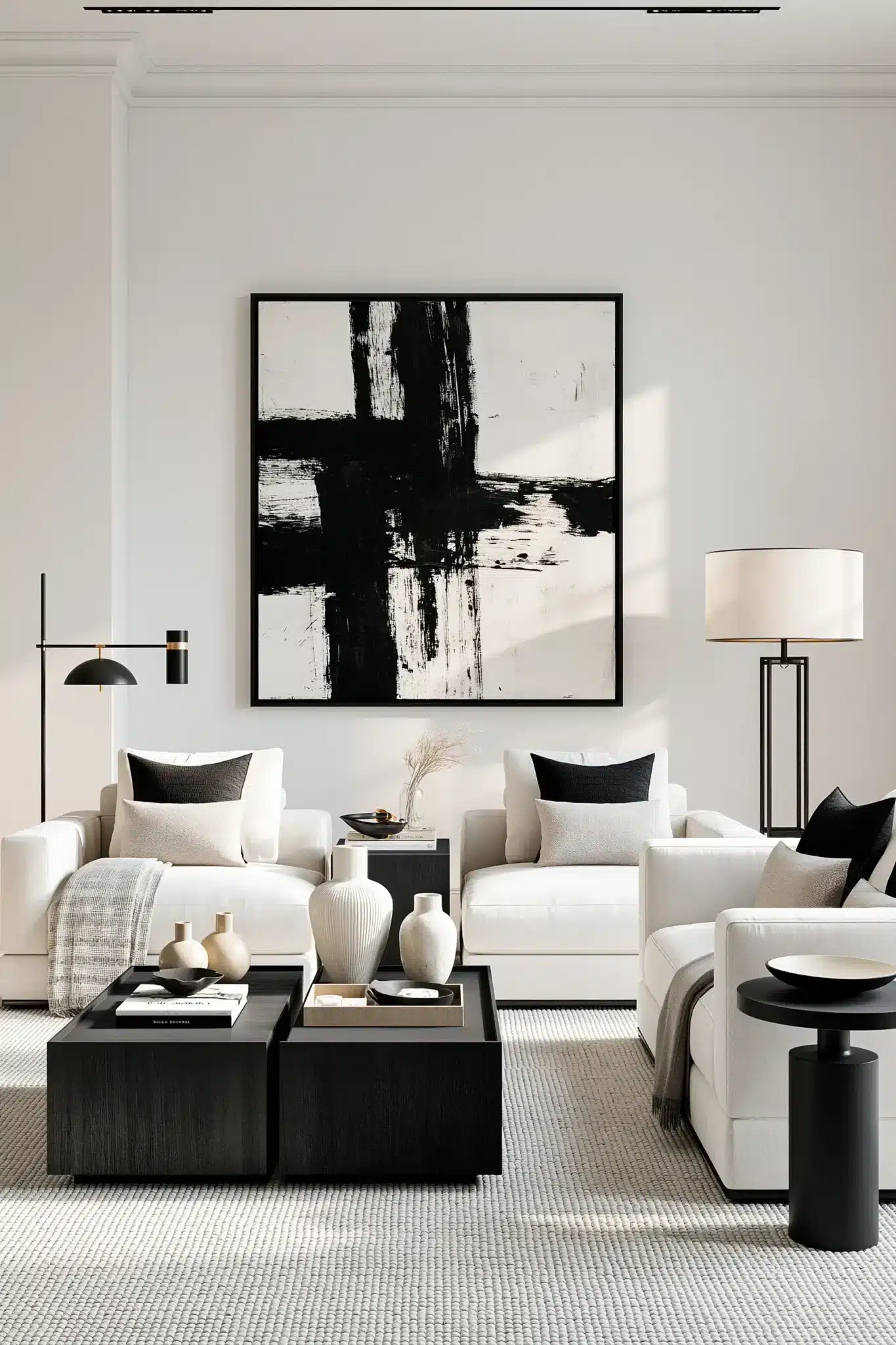 29 Black and White Living Room Decor Ideas for a Space With Real Contrast black and white living room decor