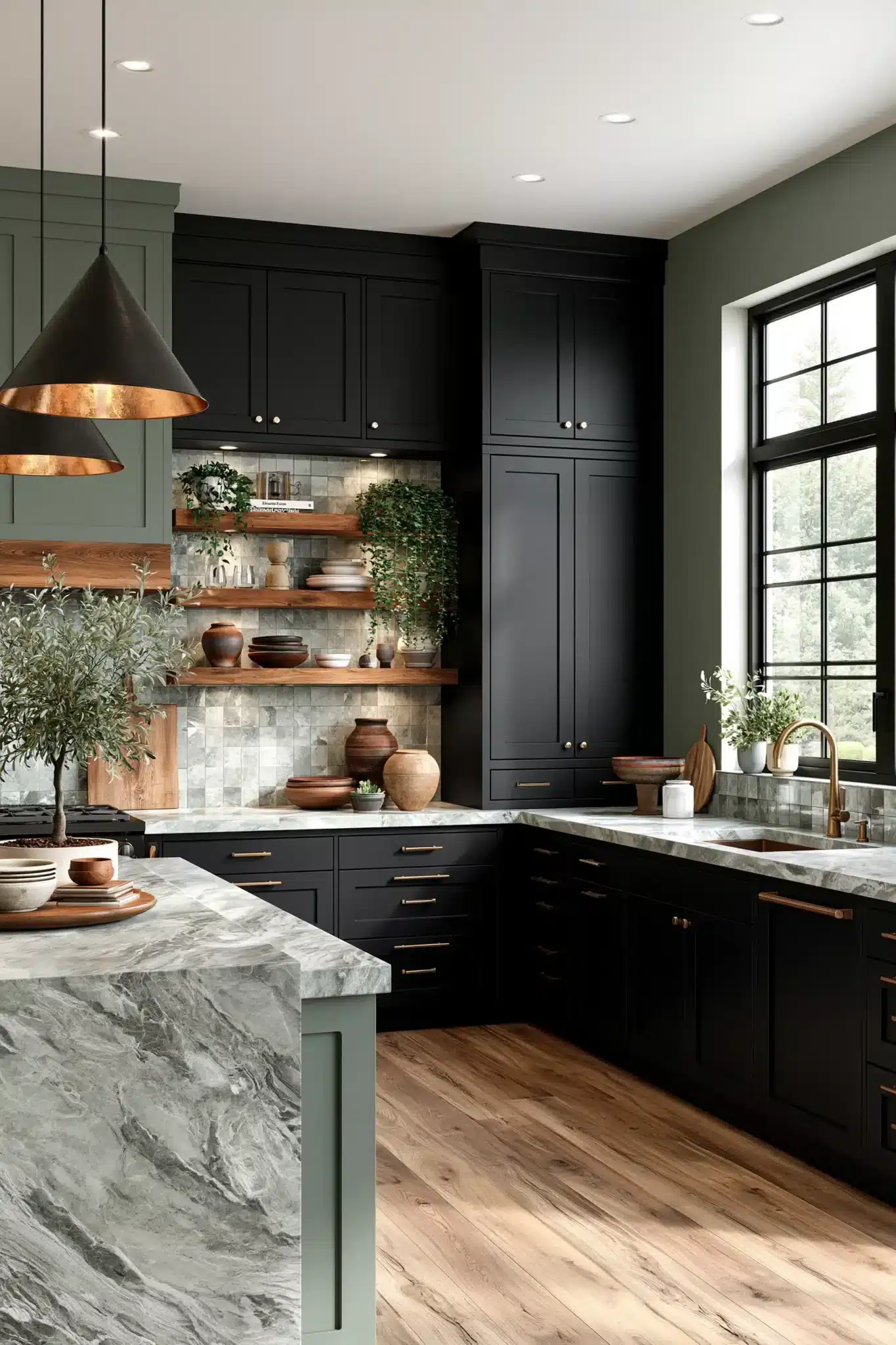 29 Sage Green and Black Kitchen Ideas for a Cook Space With a Little Bite sage green and black kitchen