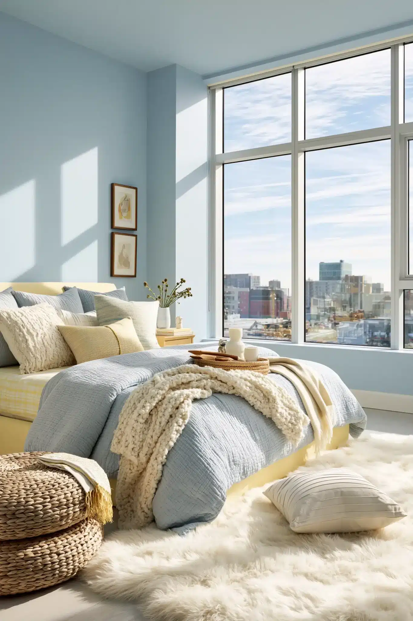 29 Light Blue and Yellow Bedroom Ideas for a Room That Wakes Up Early light blue and yellow bedroom