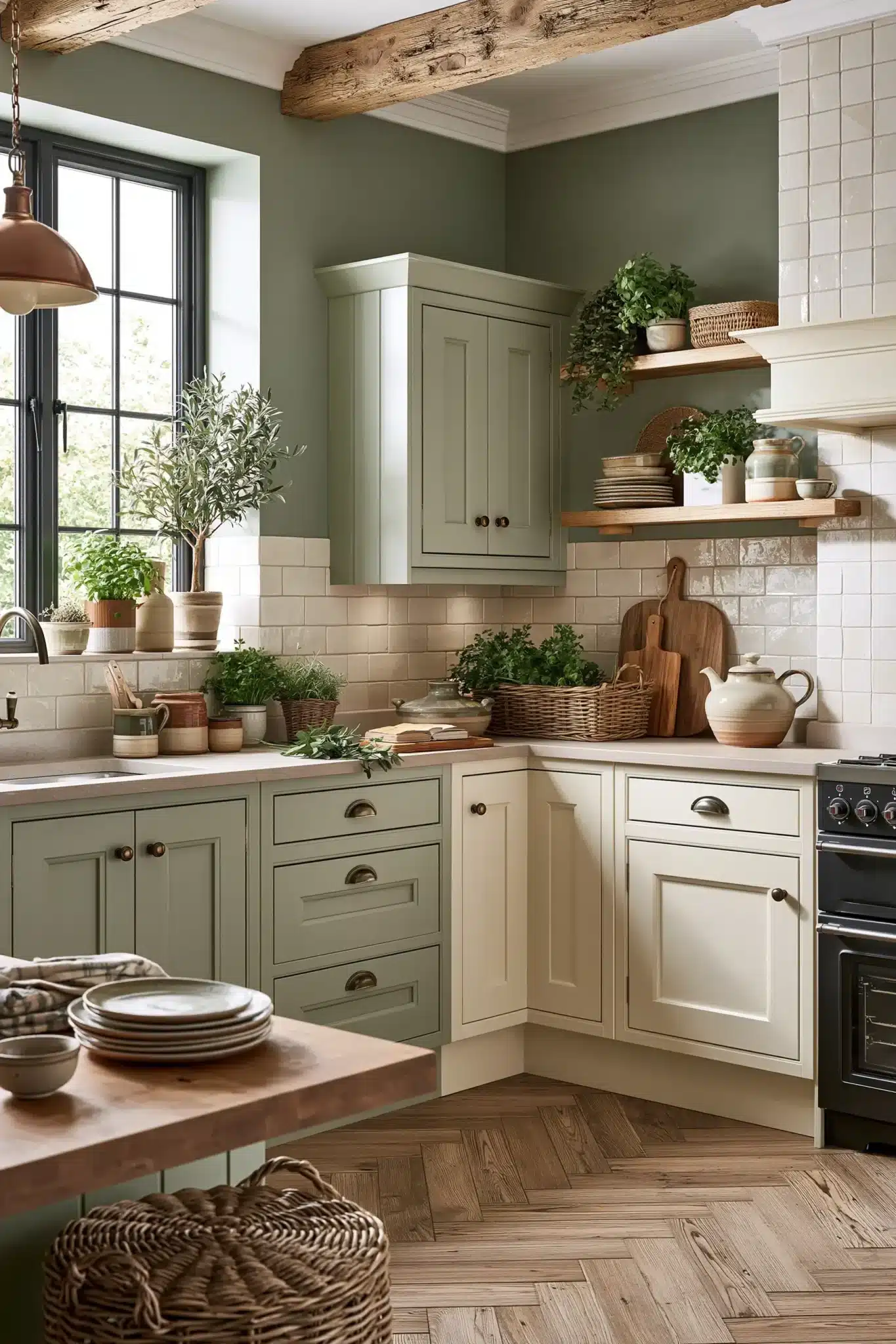 29 Sage Green and Cream Kitchen Ideas for a Room That Feels Like Home sage green and cream kitchen