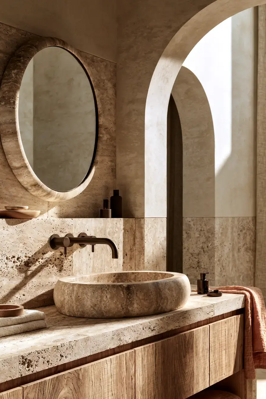 29 Stone Sink Bathroom Ideas for a Vanity With Real Weight stone sink bathroom