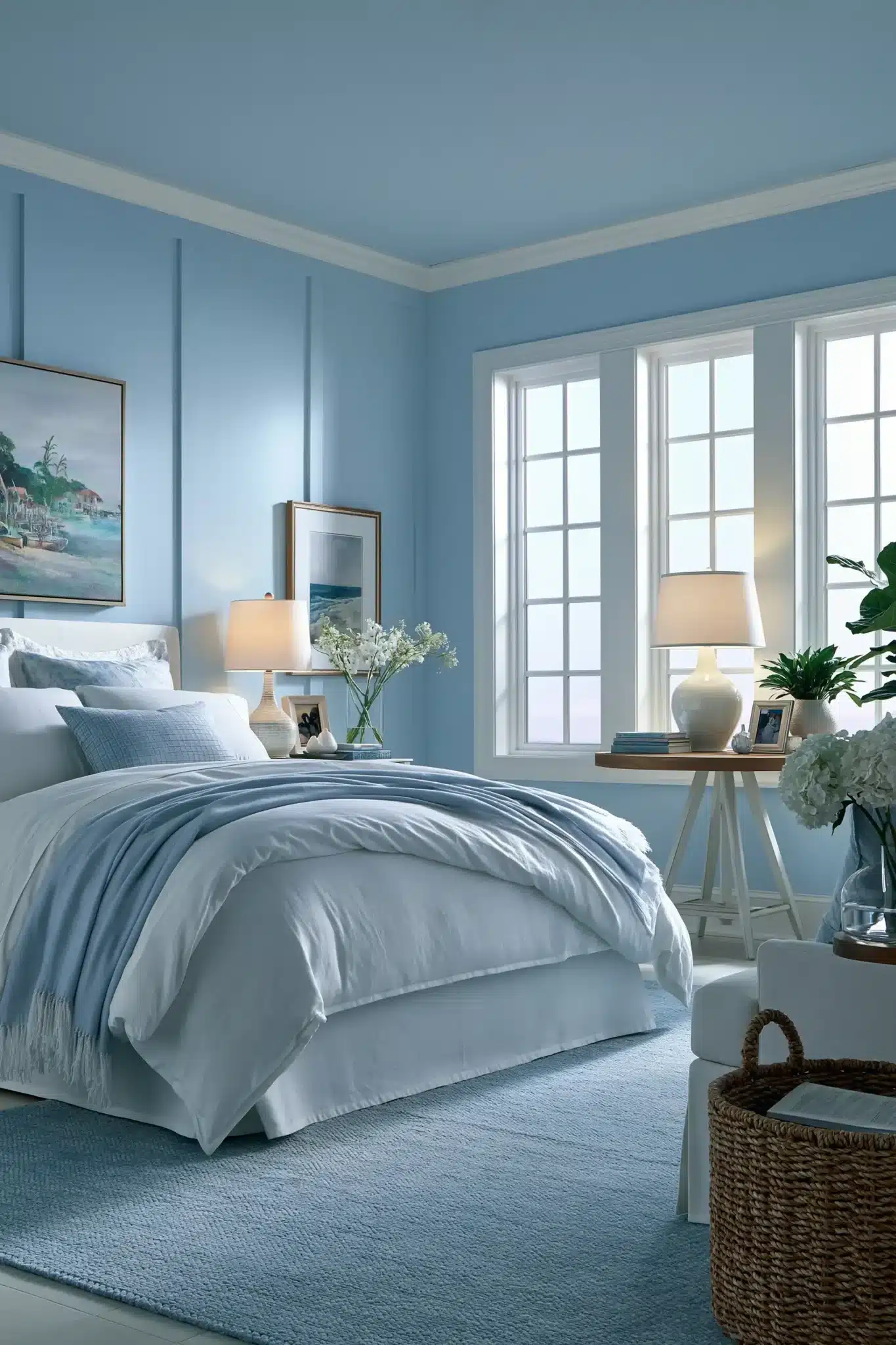 29 Light Blue and White Bedroom Ideas for a Space That Stays Crisp light blue and white bedroom