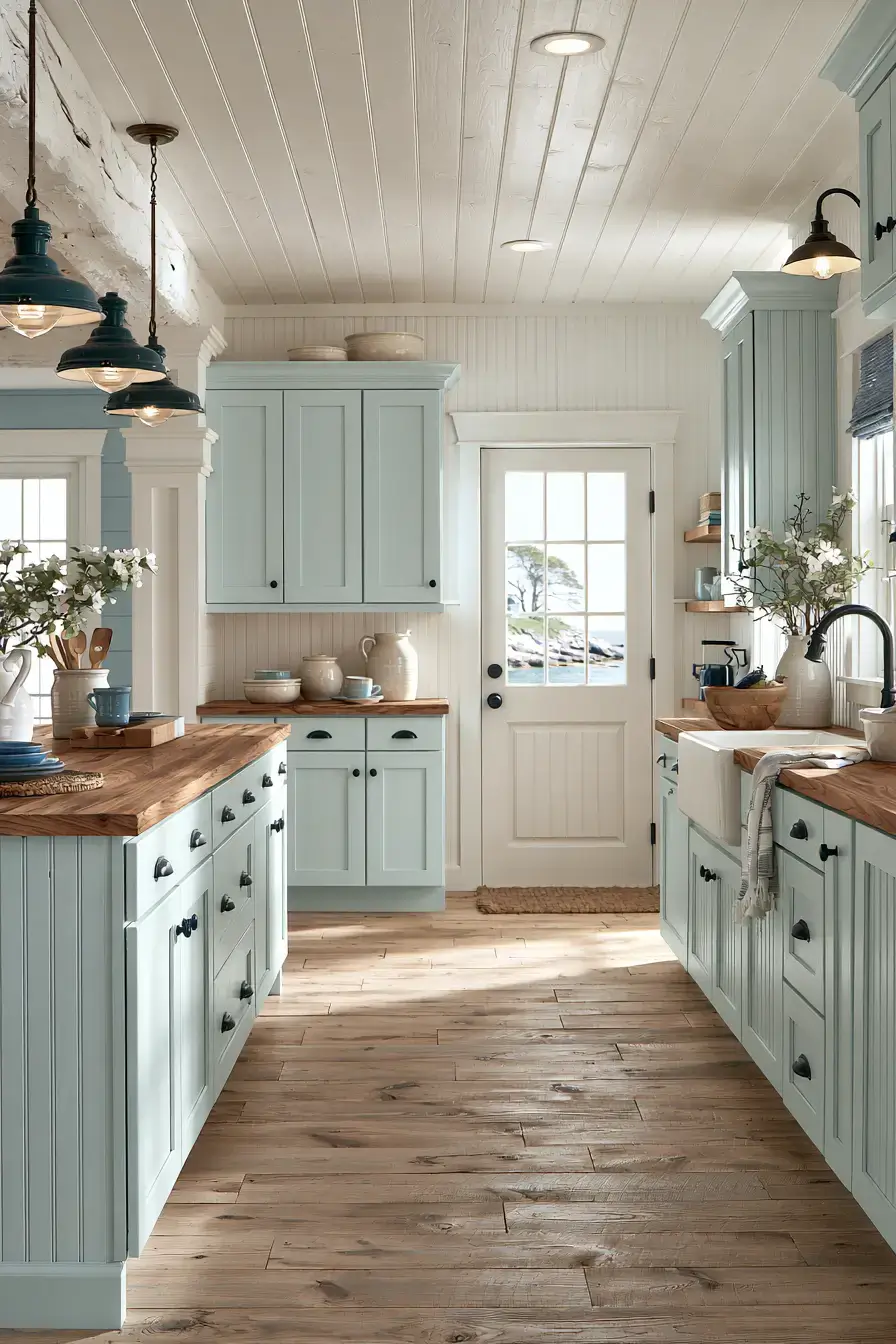 29 Nautical Kitchen Ideas with a Rope Pendant Light