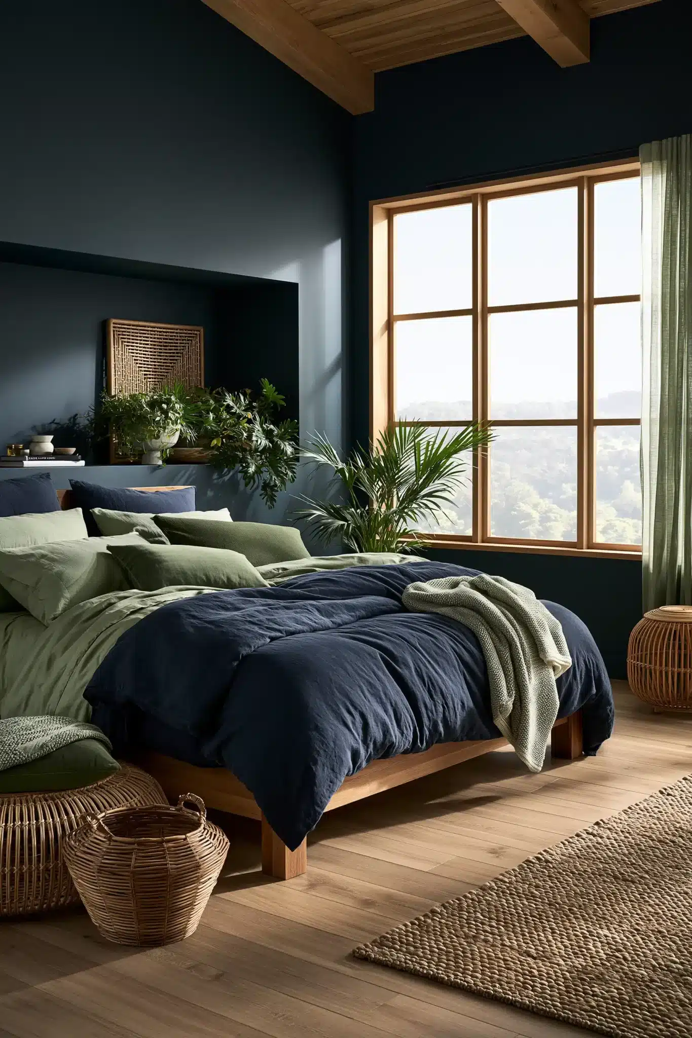 29 Navy Blue and Green Bedroom Ideas for a Room With a Quiet Depth navy blue and green bedroom