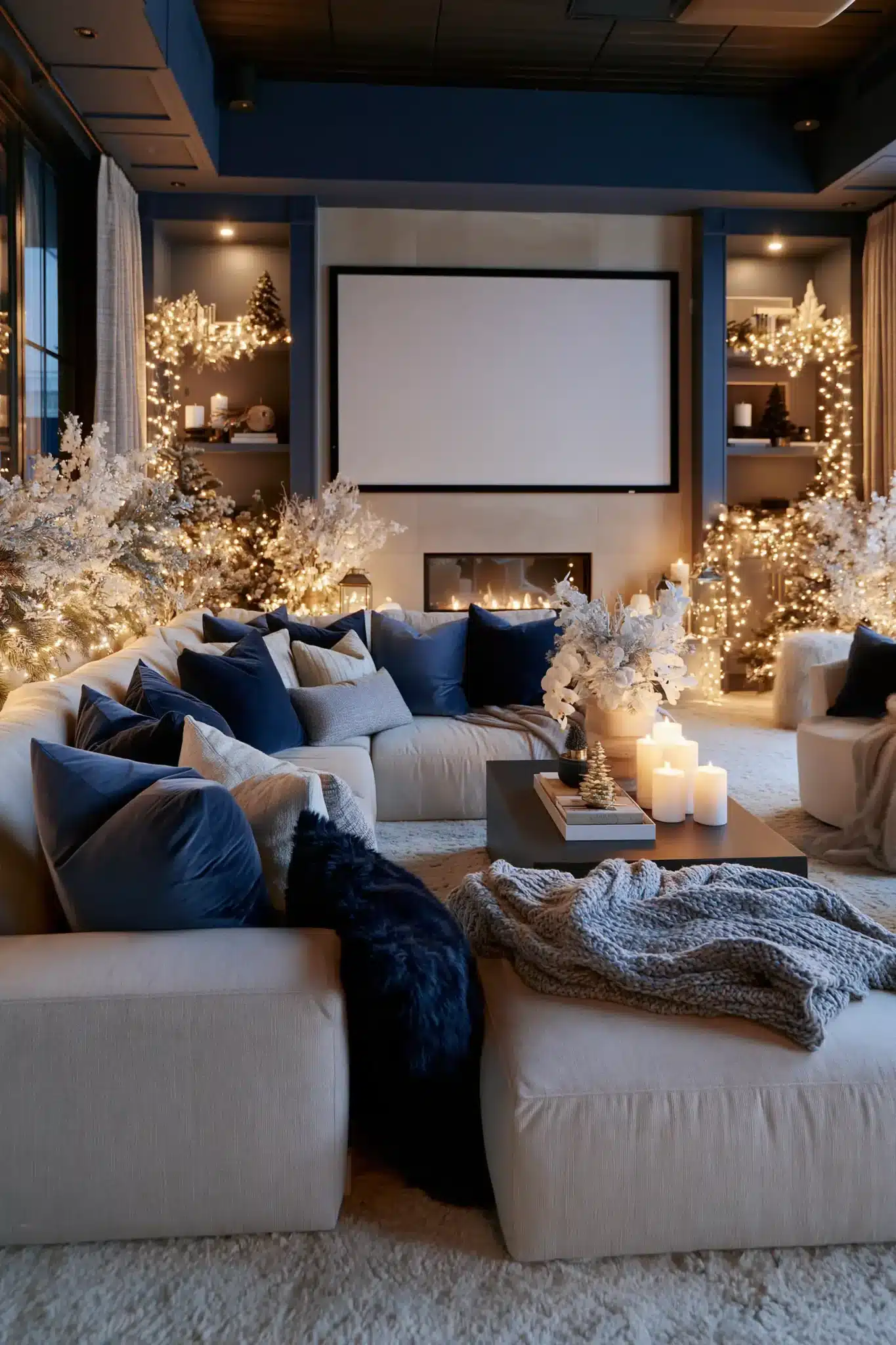 29 Blue Christmas Decor Ideas That Give the Room a Cooler, Calmer Edge blue christmas decor