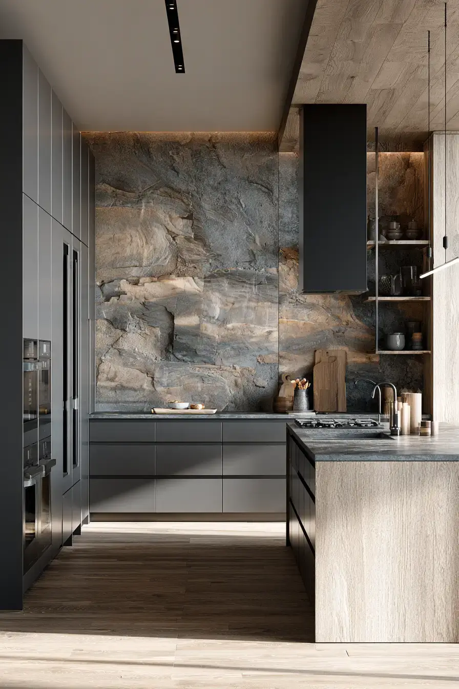 29 Natural Stone Backsplash Kitchen Ideas for a Surface With Real Character natural stone backsplash kitchen