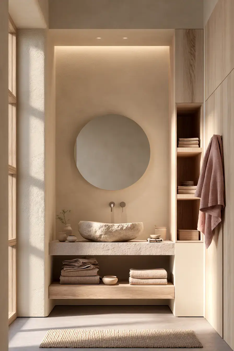 29 Japandi Style Bathroom Ideas with a Wooden Soaking Tub 29 Japandi Style Bathroom Ideas with a Wooden Soaking Tub