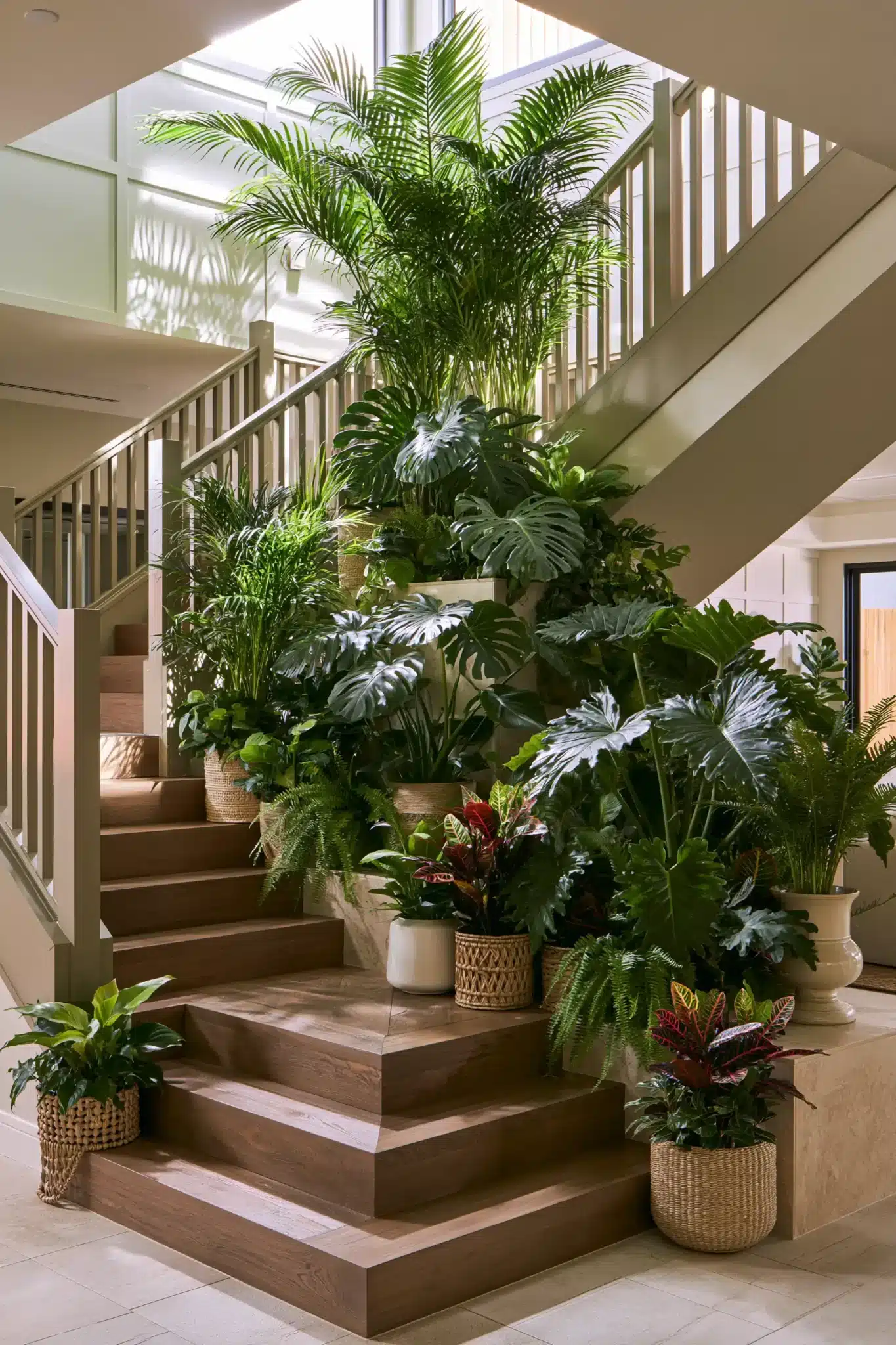 29 Indoor Staircase Gardens Ideas for Green That Follows You Upstairs indoor staircase gardens