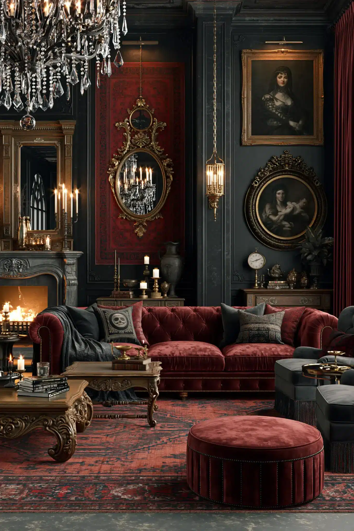 29 Gothic Living Room Ideas for a Space With Vaulted Drama gothic living room
