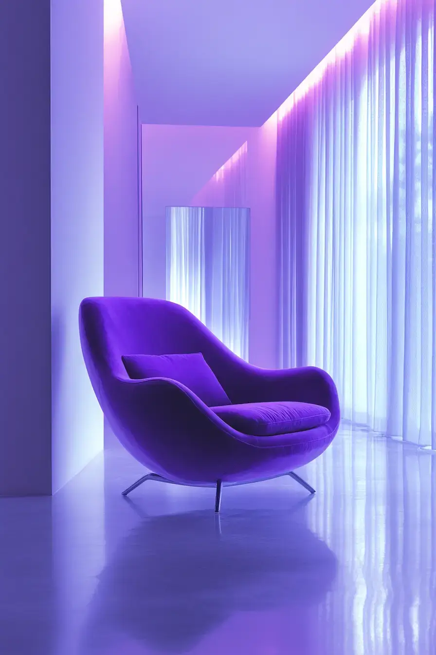 29 Purple Living Room Ideas with a Plum Accent Chair