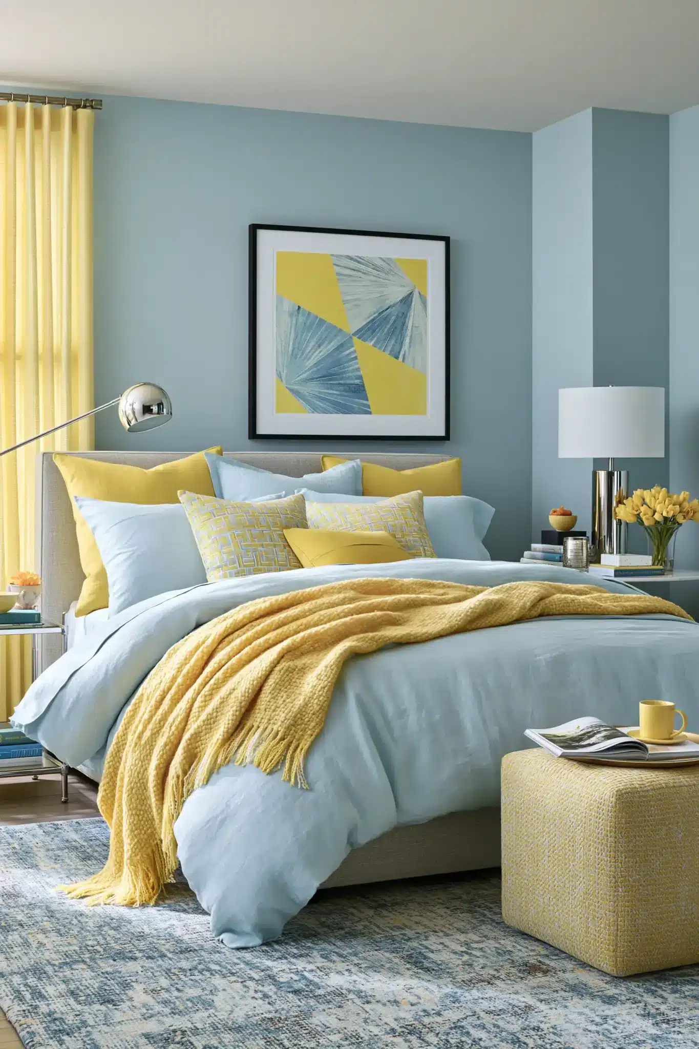 29 Light Blue and Yellow Bedroom Ideas for a Room That Wakes Up Early light blue and yellow bedroom