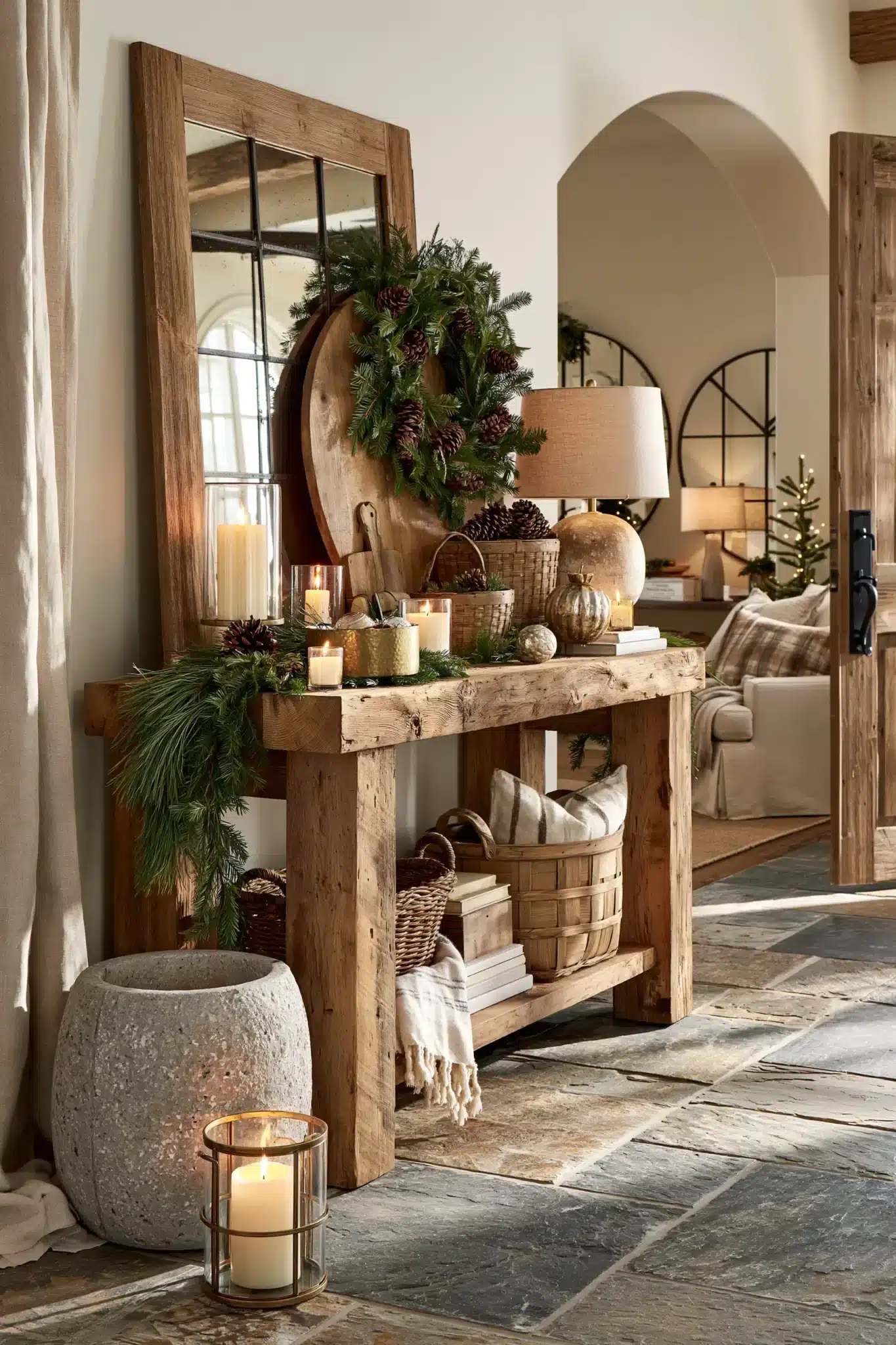 29 Christmas Entryway Table Decor Ideas That Say Hello Before Anything Else christmas entryway table decor