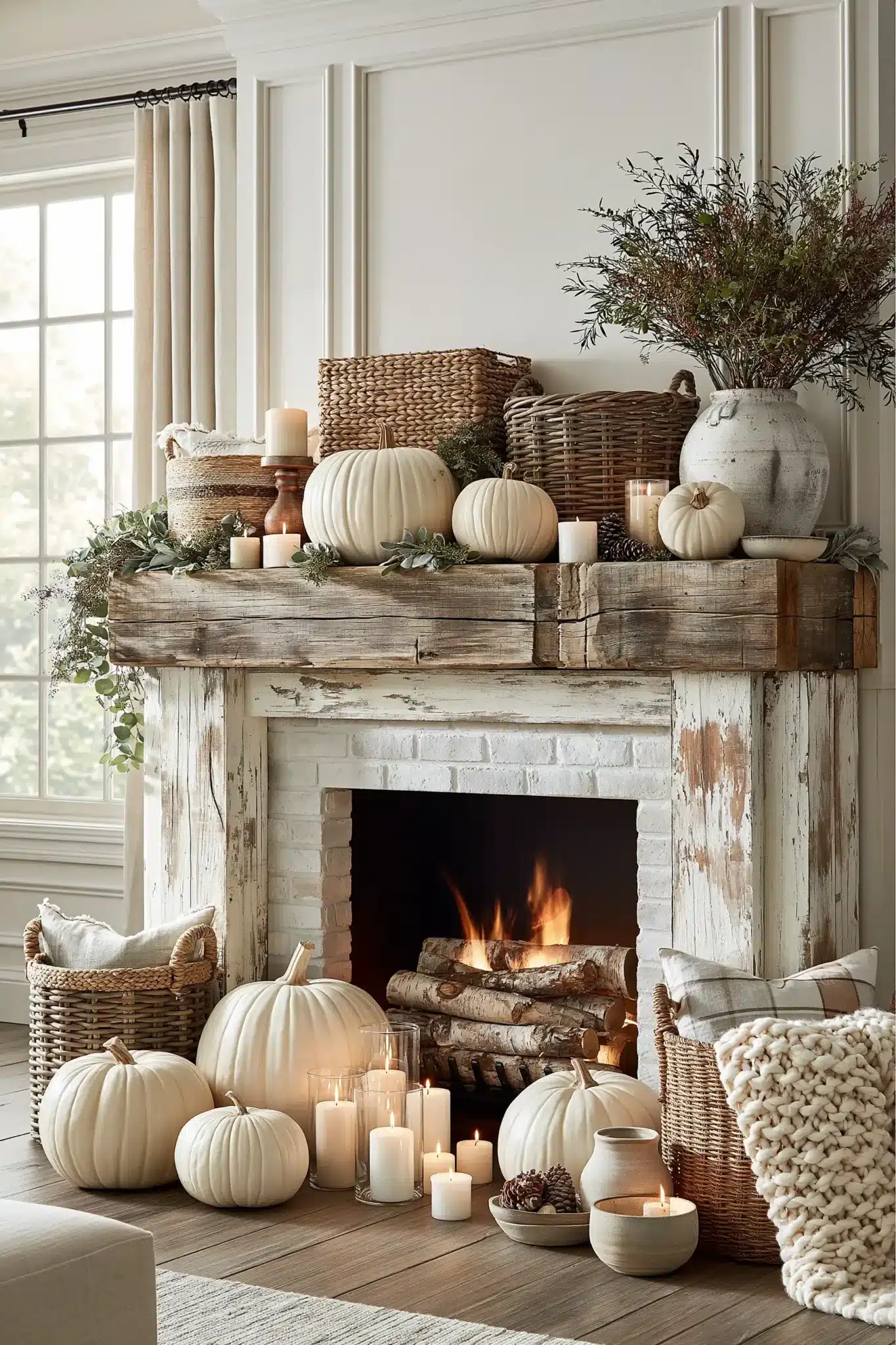 29 Thanksgiving Mantel Decor Ideas That Set a Warm First Impression thanksgiving mantel decor