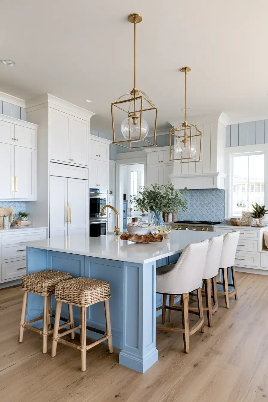 29 Nautical Kitchen Ideas with a Rope Pendant Light