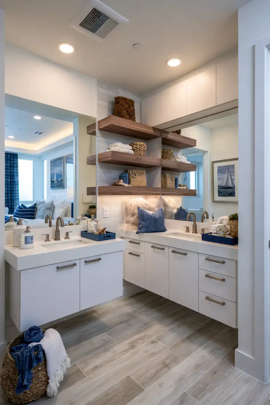 29 Nautical Bathroom Ideas with a Rope Towel Ladder 29 Nautical Bathroom Ideas with a Rope Towel Ladder
