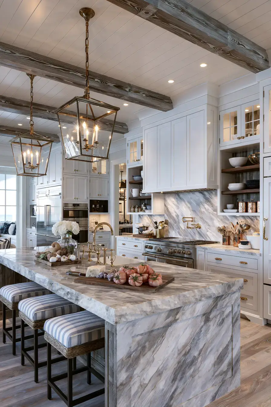 29 Nautical Kitchen Ideas with a Rope Pendant Light