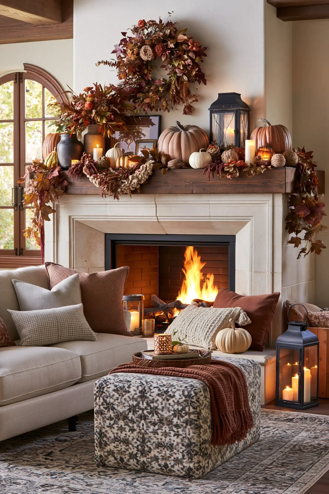 29 Thanksgiving Mantel Decor Ideas That Set a Warm First Impression thanksgiving mantel decor