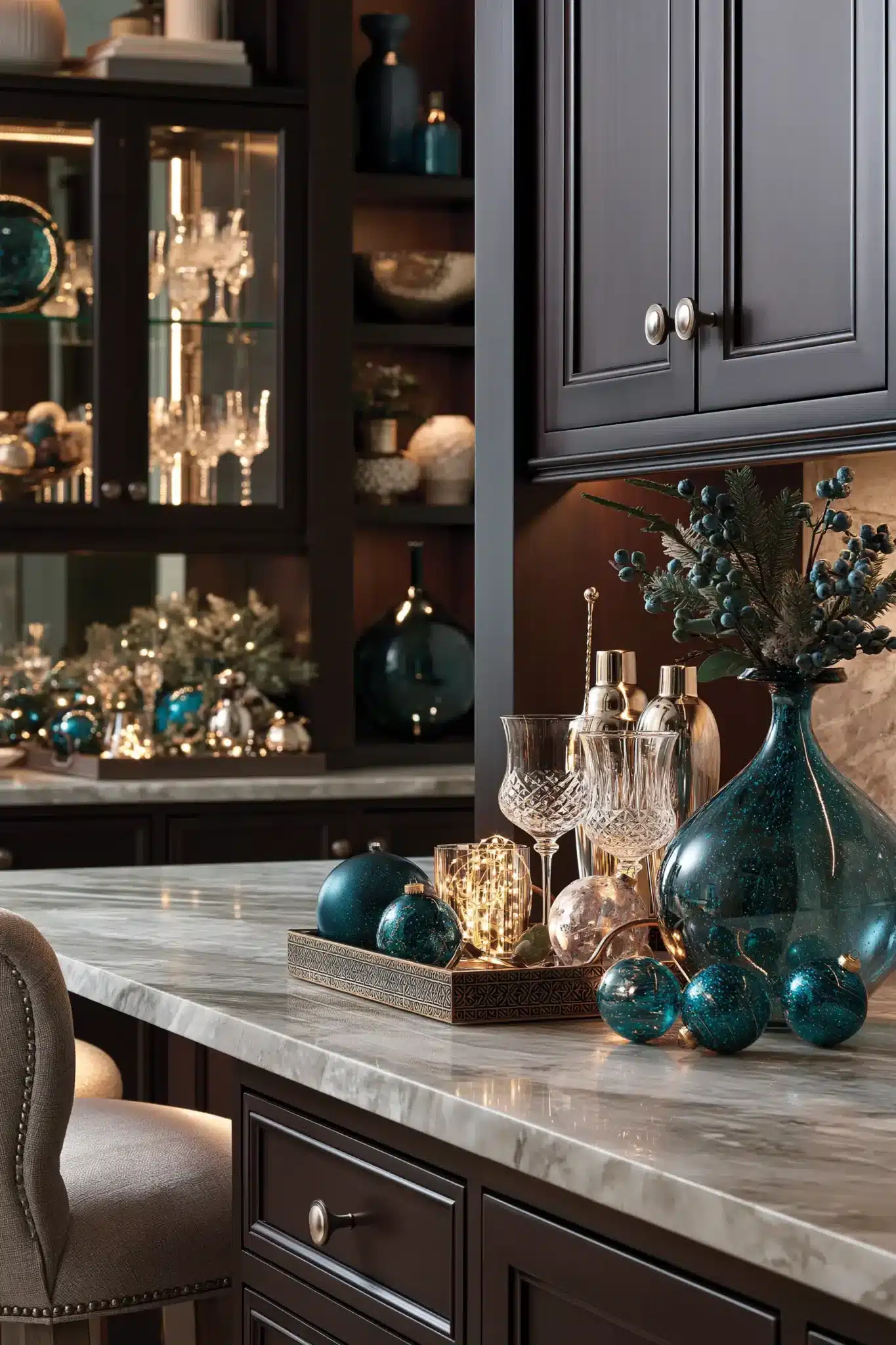 29 Blue Christmas Decor Ideas That Give the Room a Cooler, Calmer Edge blue christmas decor