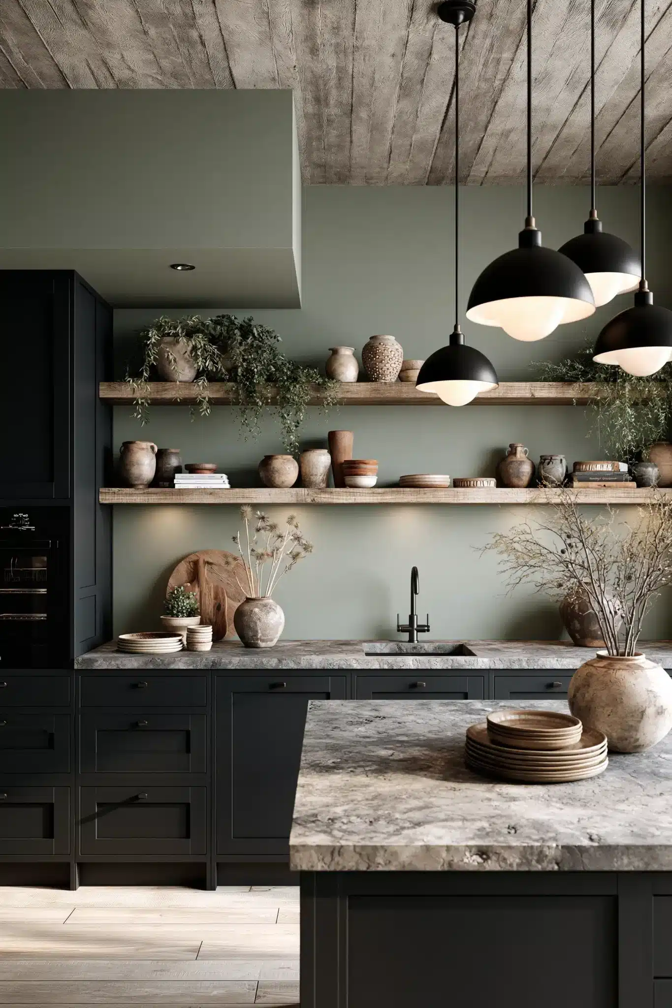 29 Sage Green and Black Kitchen Ideas for a Cook Space With a Little Bite sage green and black kitchen
