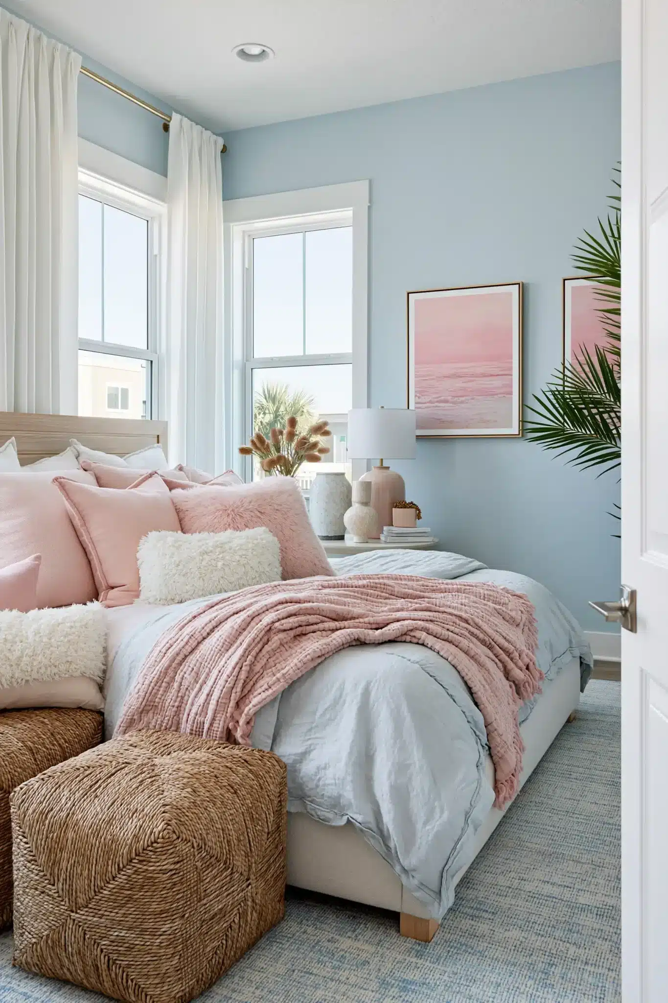 29 Light Blue and Pink Bedroom Ideas for a Space That Stays Airy light blue and pink bedroom