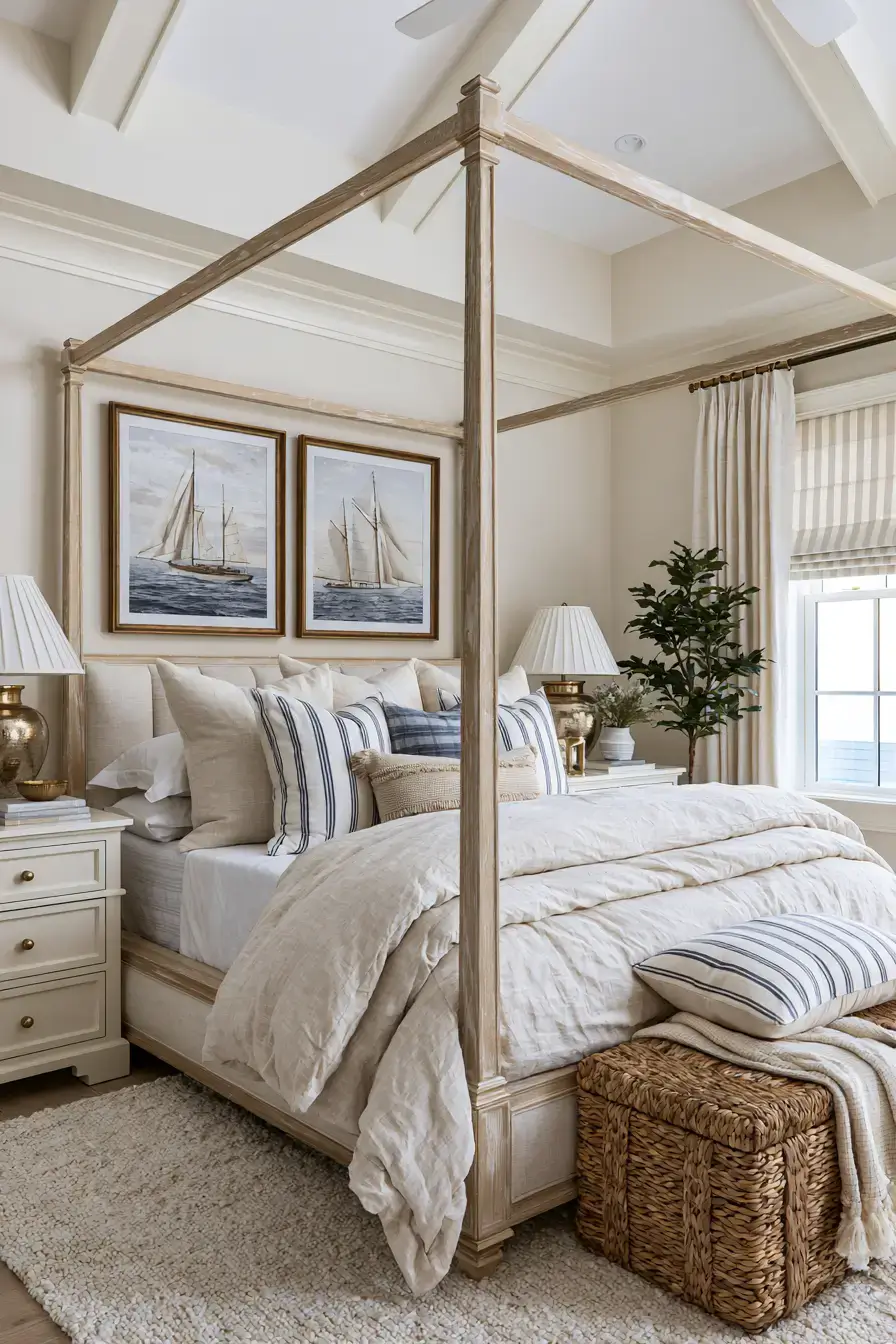29 Nautical Bedroom Ideas with a Rope Headboard