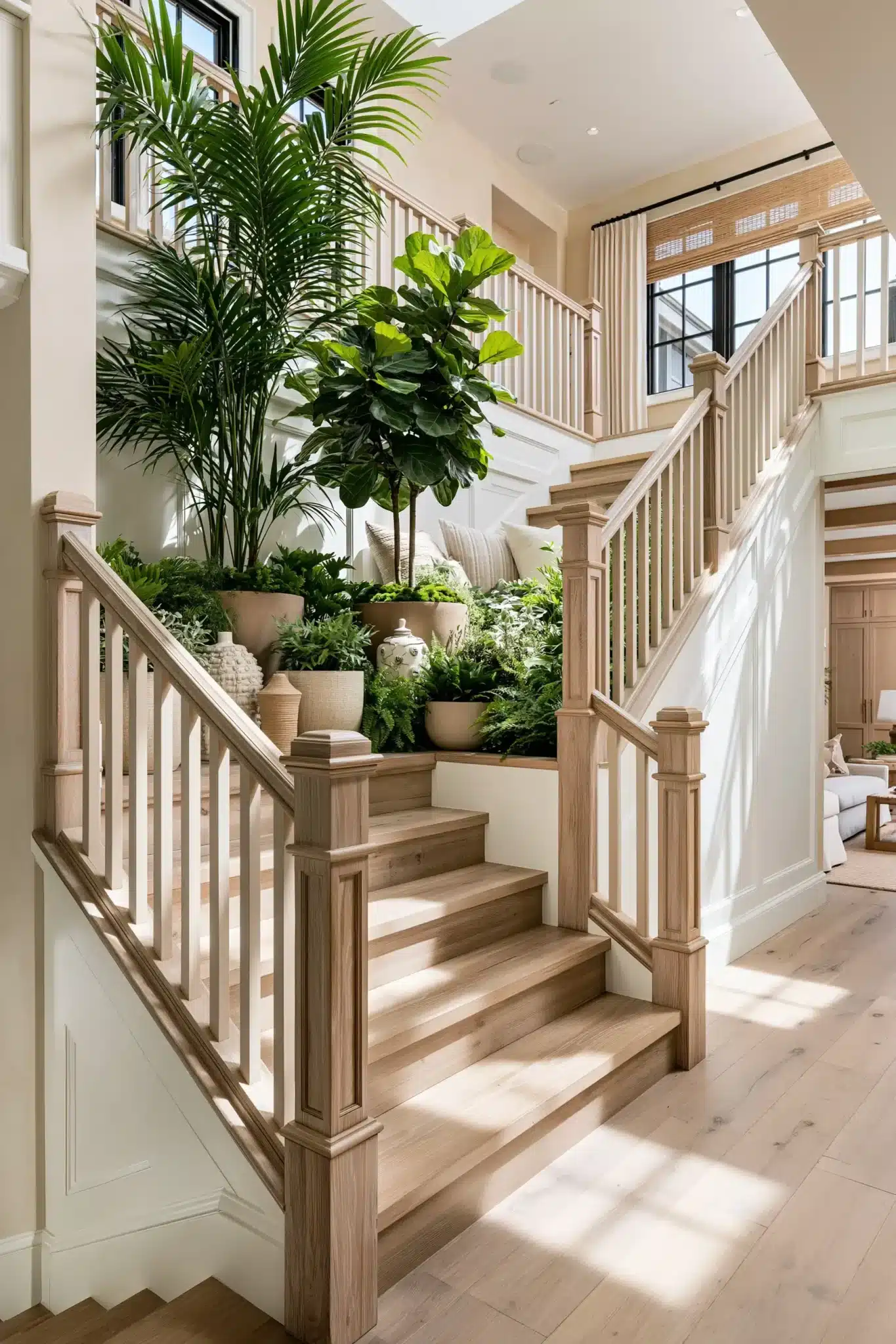 29 Indoor Staircase Gardens Ideas for Green That Follows You Upstairs indoor staircase gardens