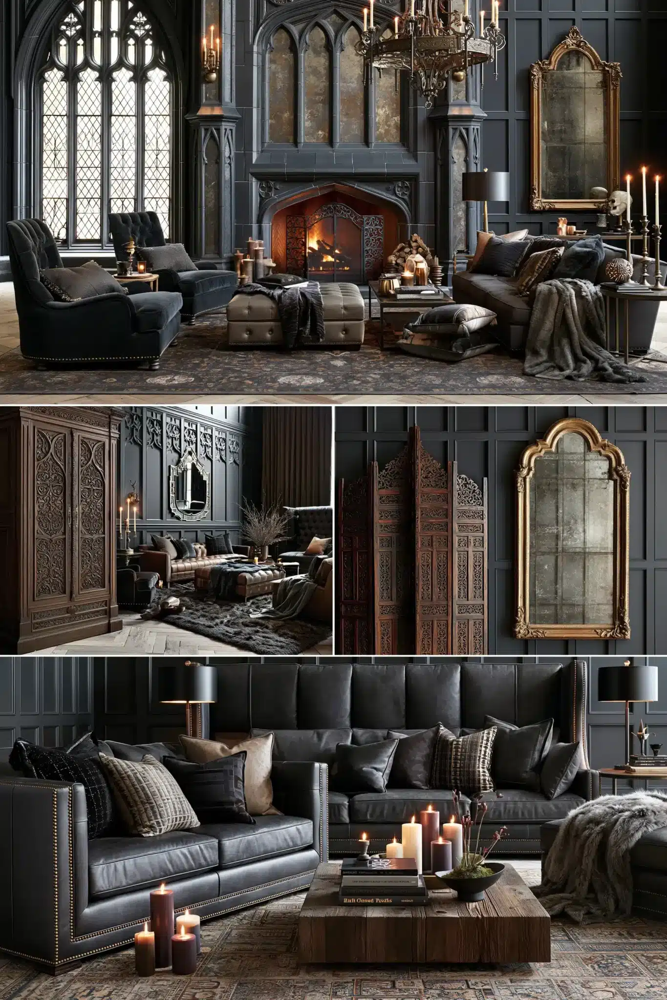 29 Gothic Living Room Ideas for a Space With Vaulted Drama gothic living room