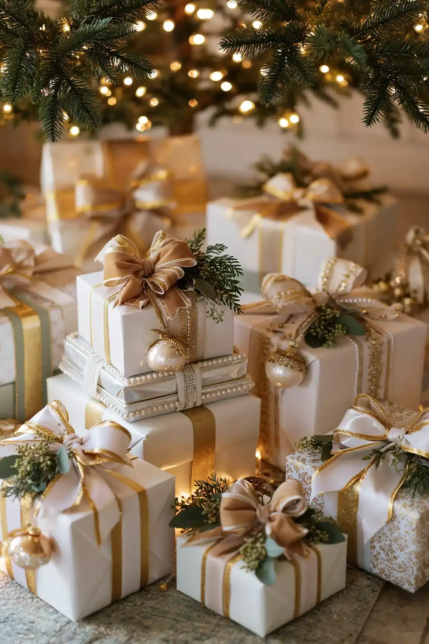 29 White and Gold Christmas Decor Ideas That Feel Calm and a Little Special white and gold christmas decor