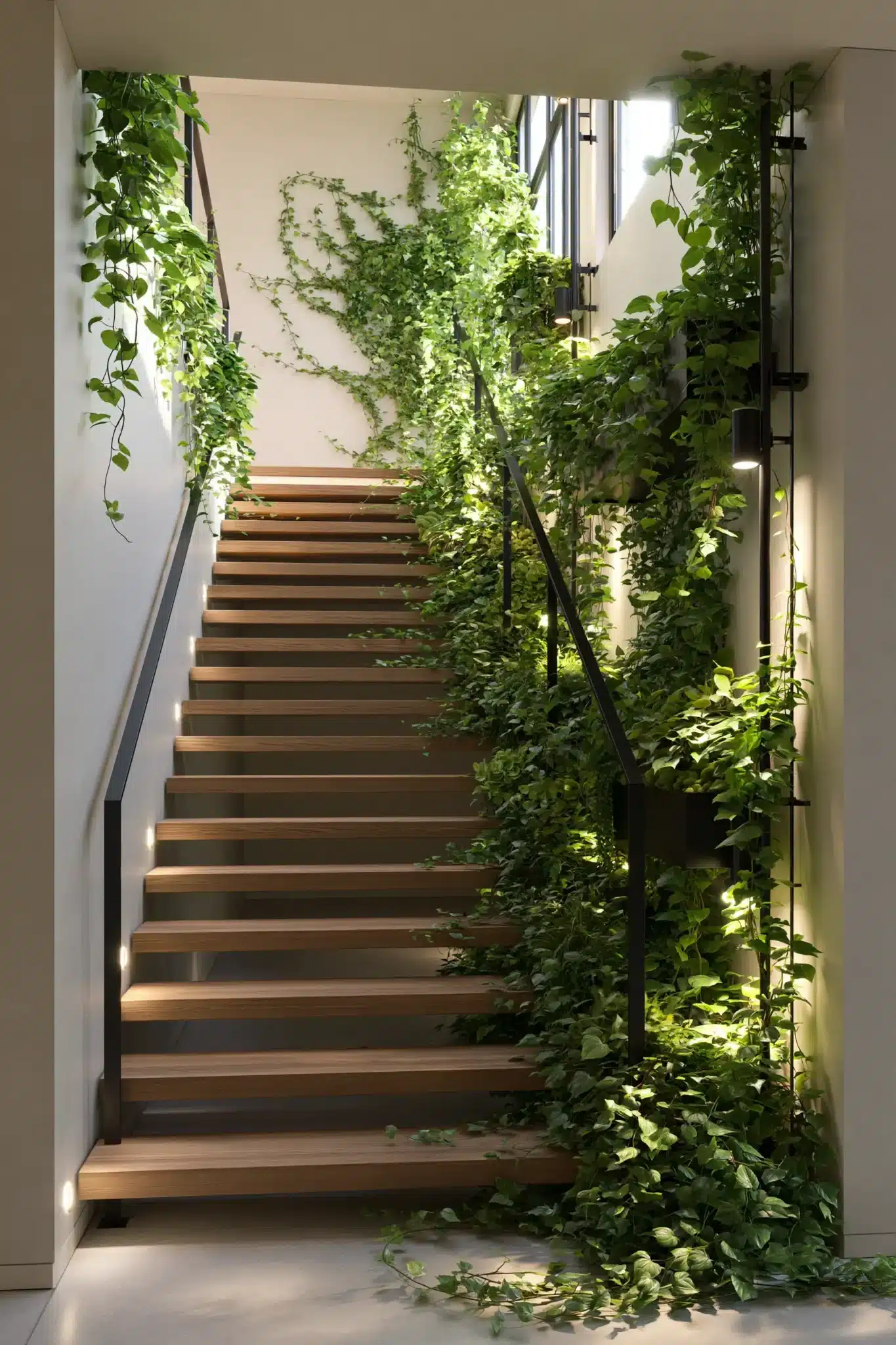 29 Indoor Staircase Gardens Ideas for Green That Follows You Upstairs indoor staircase gardens
