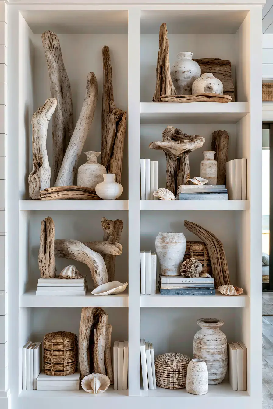 29 Driftwood Decor Ideas with a Weathered Wall Shelf