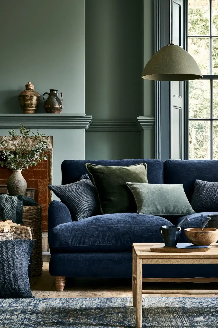 29 Navy and Sage Living Room Ideas with a Sage Sofa 29 Navy and Sage Living Room Ideas with a Sage Sofa