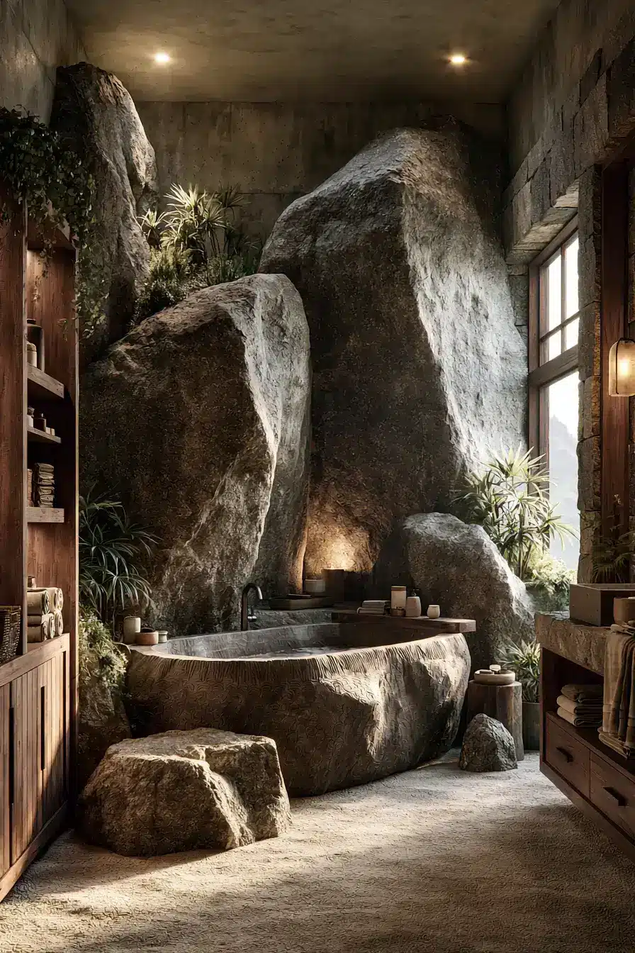 29 Stone Bathroom Ideas for a Calm, Spa-Like Room stone bathroom