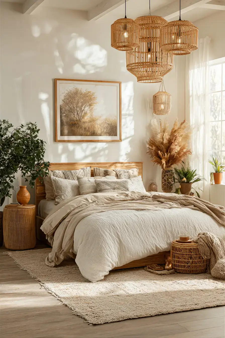 29 Boho Bedroom Lighting Ideas with a Rattan Pendant 29 Boho Bedroom Lighting Ideas with a Rattan Pendant