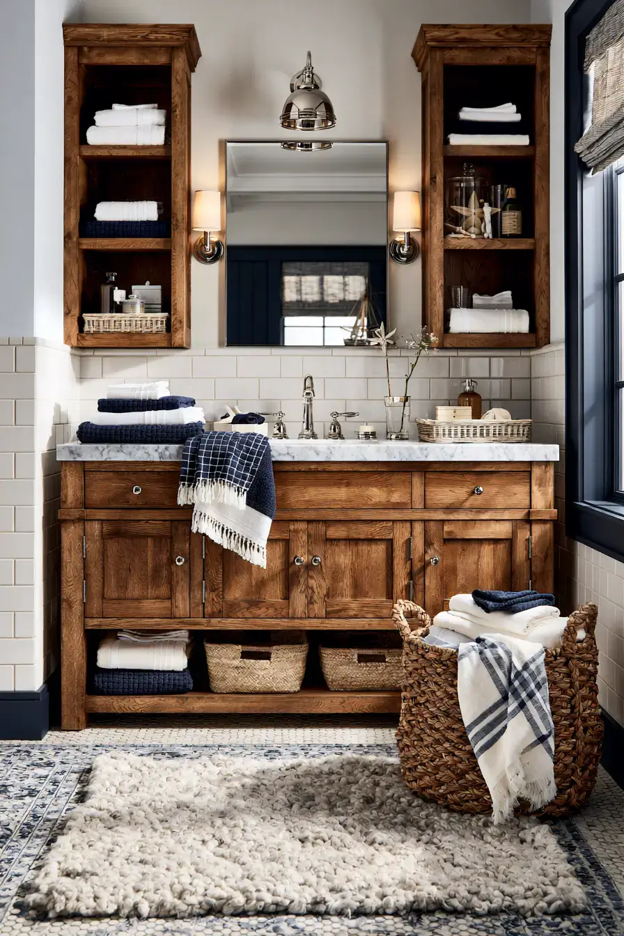 29 Nautical Bathroom Ideas with a Rope Towel Ladder 29 Nautical Bathroom Ideas with a Rope Towel Ladder