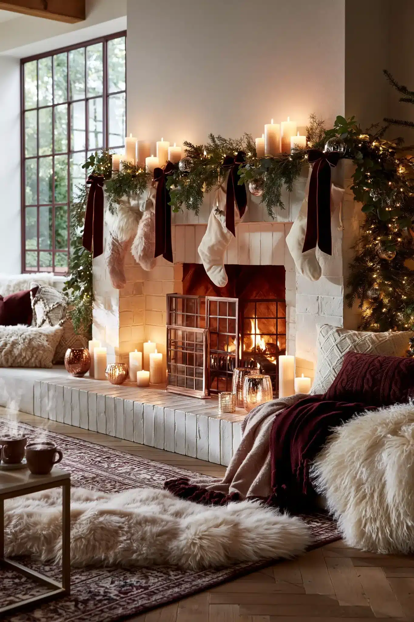 29 Christmas Fireplace Decor Ideas That Let the Fire Stay the Star christmas fireplace decor ideas