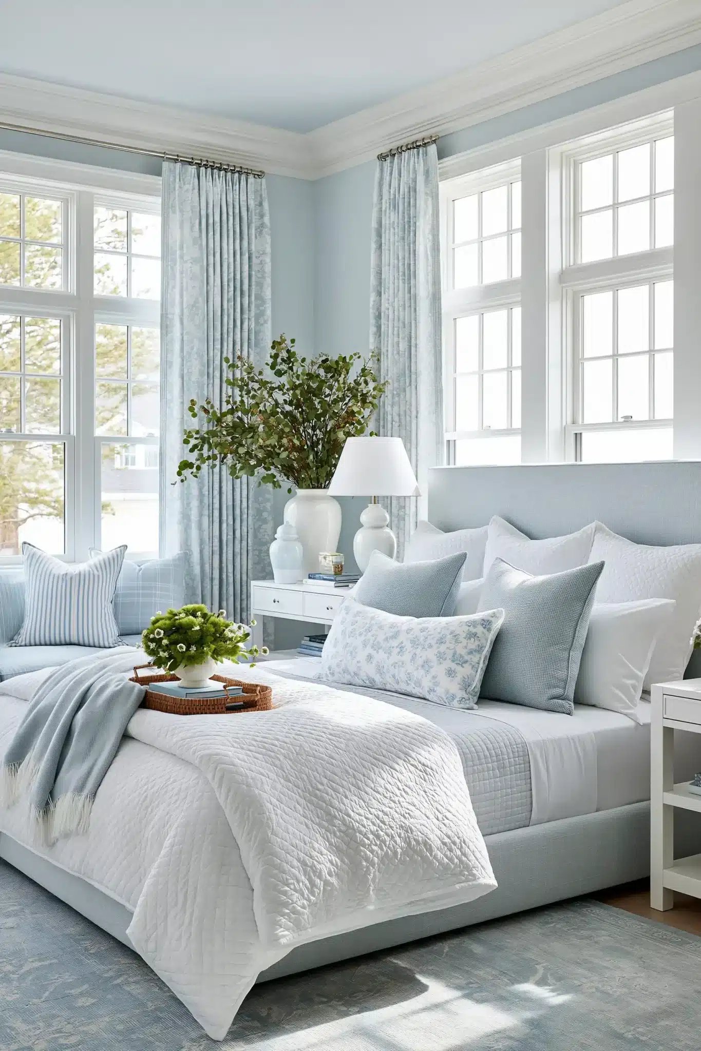 29 Light Blue and White Bedroom Ideas for a Space That Stays Crisp light blue and white bedroom