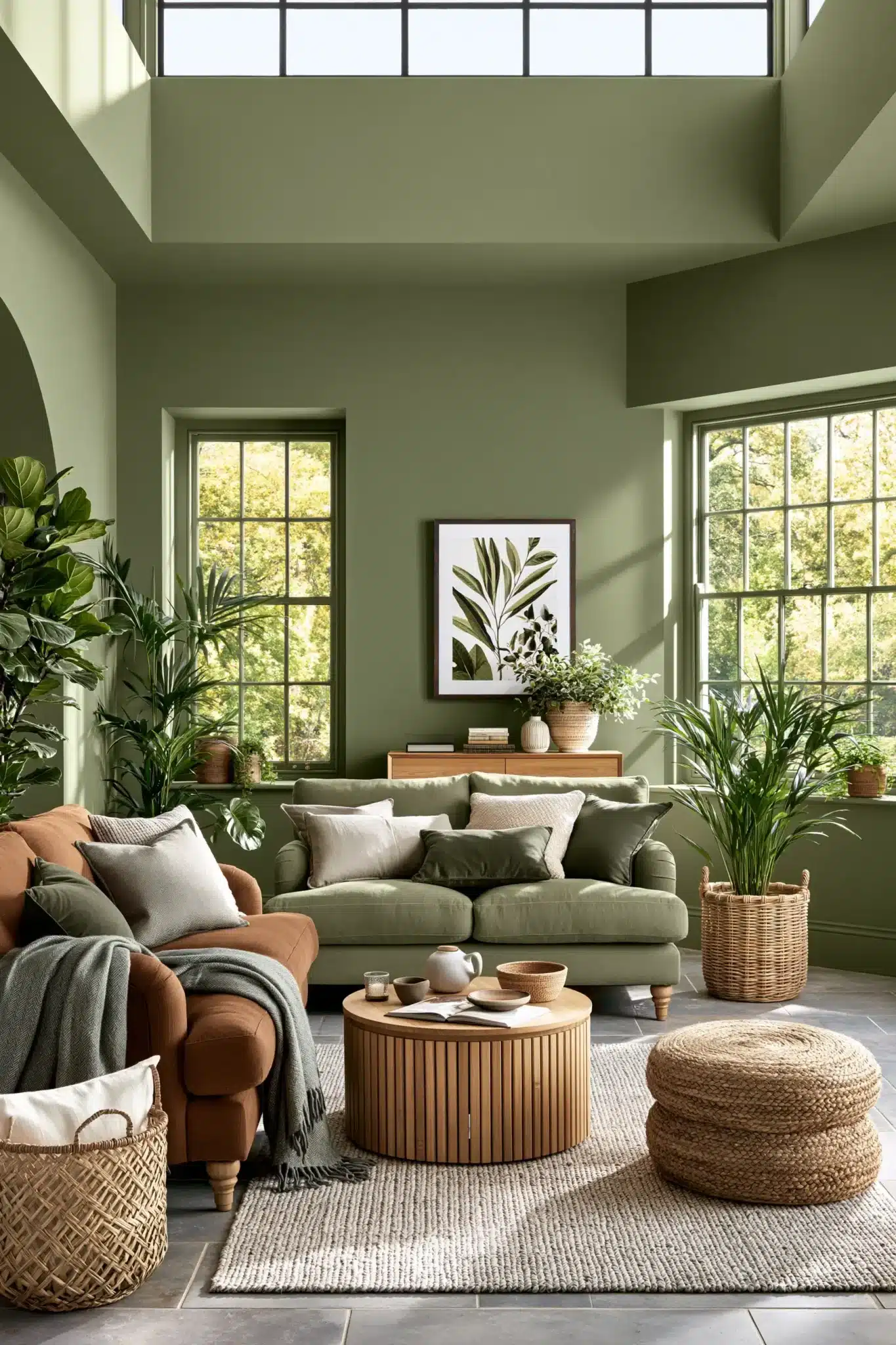 29 Sage Green and Brown Living Room Ideas for a Warm, Earthy Space sage green and brown living room