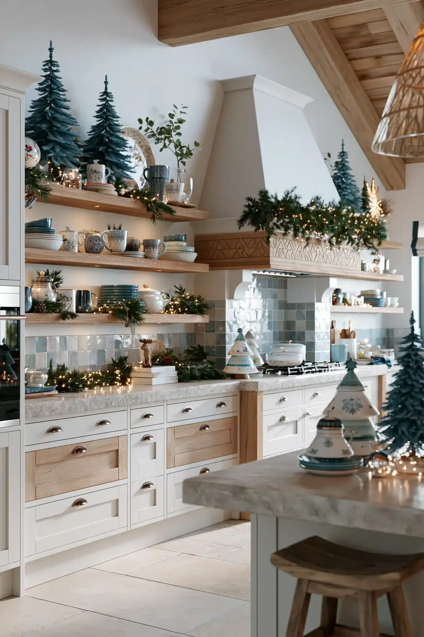 29 Blue Christmas Decor Ideas That Give the Room a Cooler, Calmer Edge blue christmas decor
