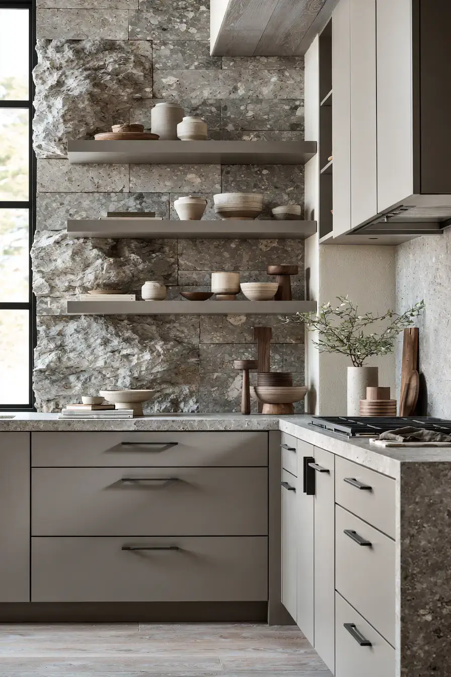 29 Natural Stone Backsplash Kitchen Ideas for a Surface With Real Character natural stone backsplash kitchen