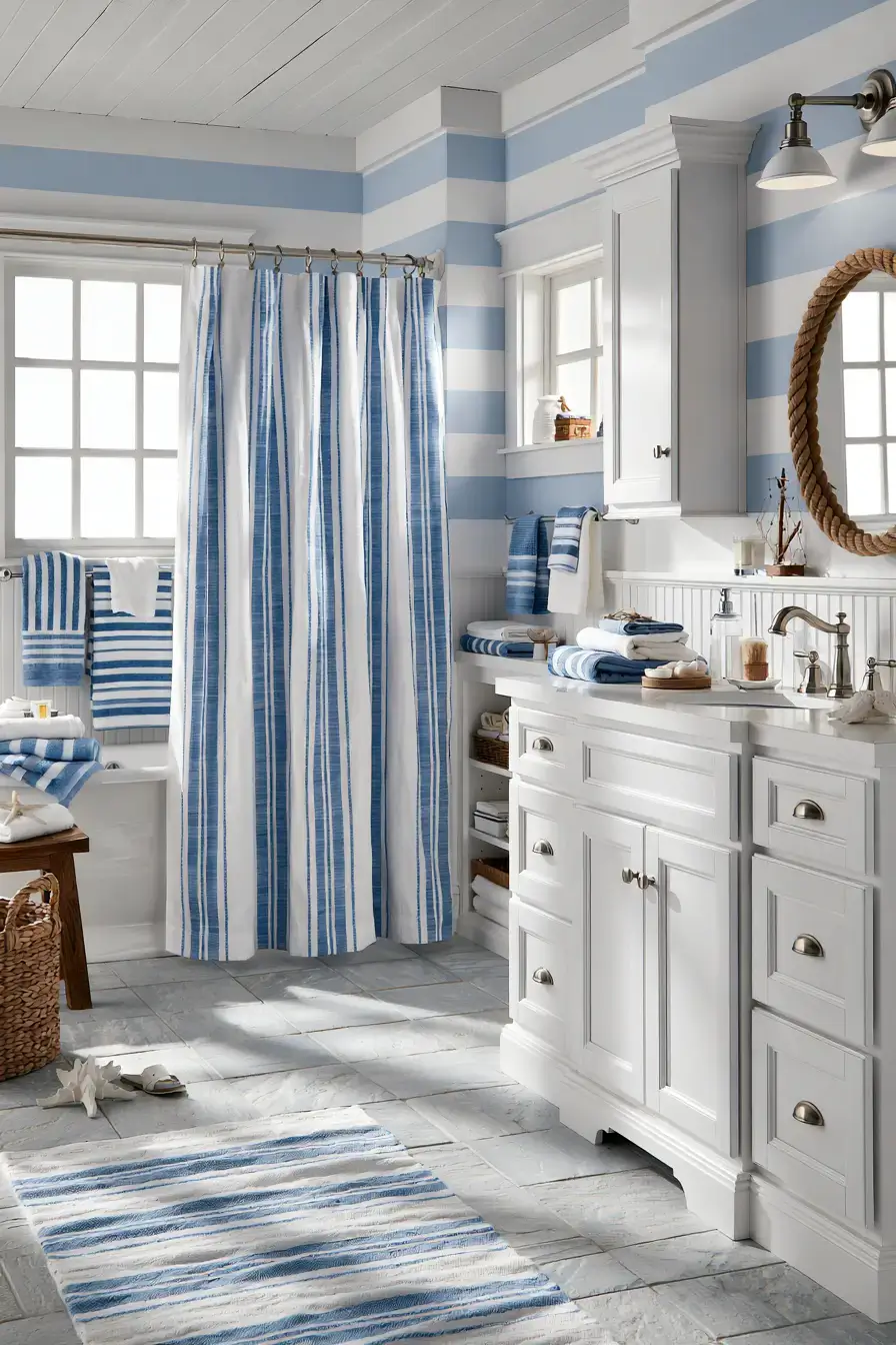 29 Nautical Bathroom Ideas with a Rope Towel Ladder 29 Nautical Bathroom Ideas with a Rope Towel Ladder