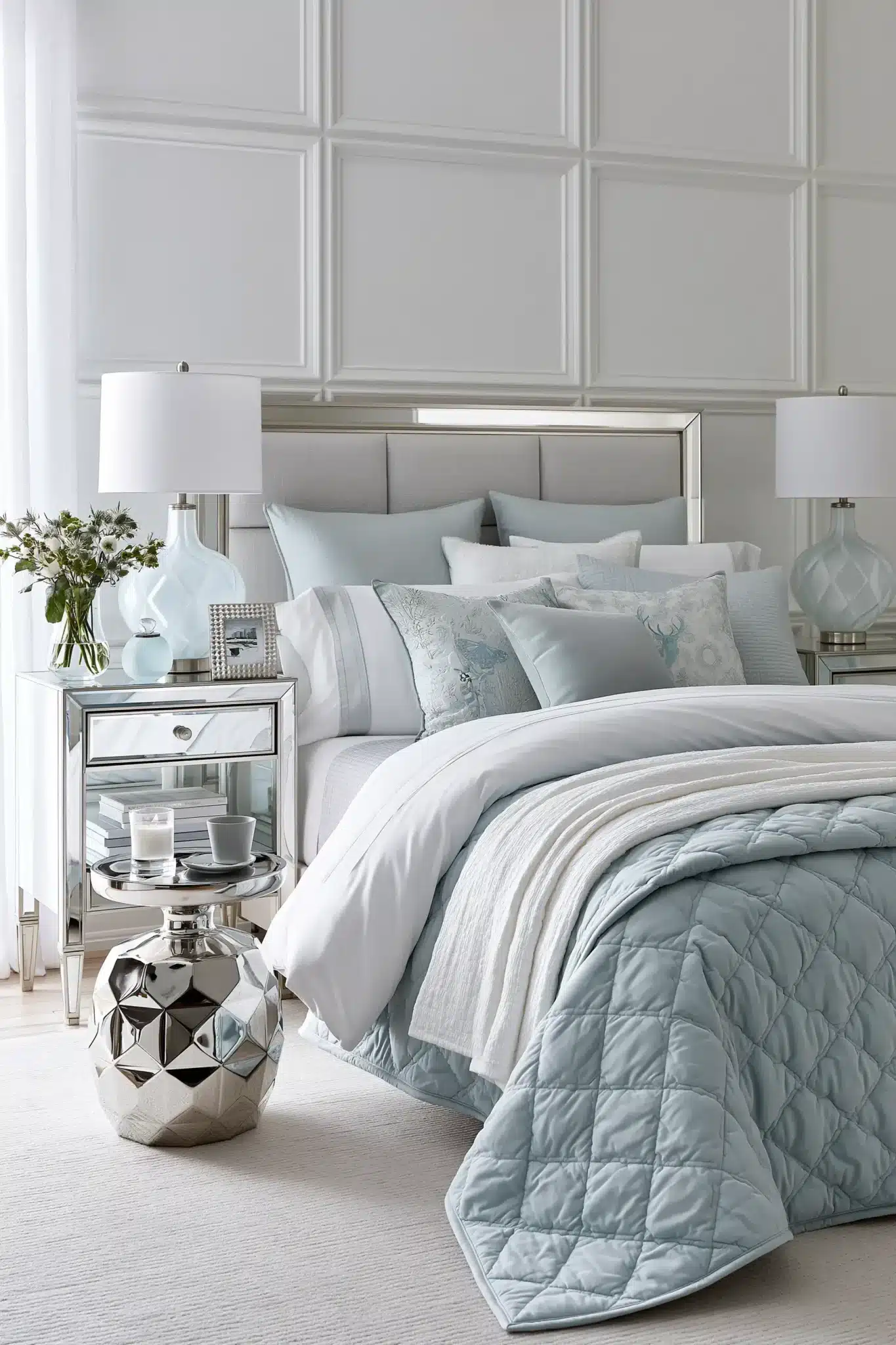 29 Light Blue and White Bedroom Ideas for a Space That Stays Crisp light blue and white bedroom
