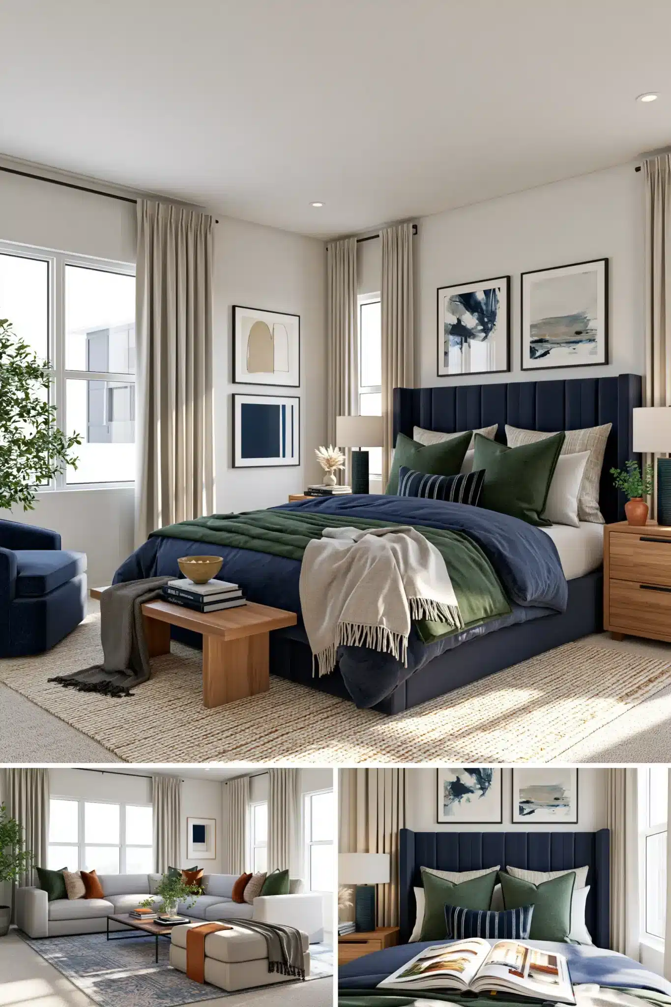 29 Navy Blue and Green Bedroom Ideas for a Room With a Quiet Depth navy blue and green bedroom