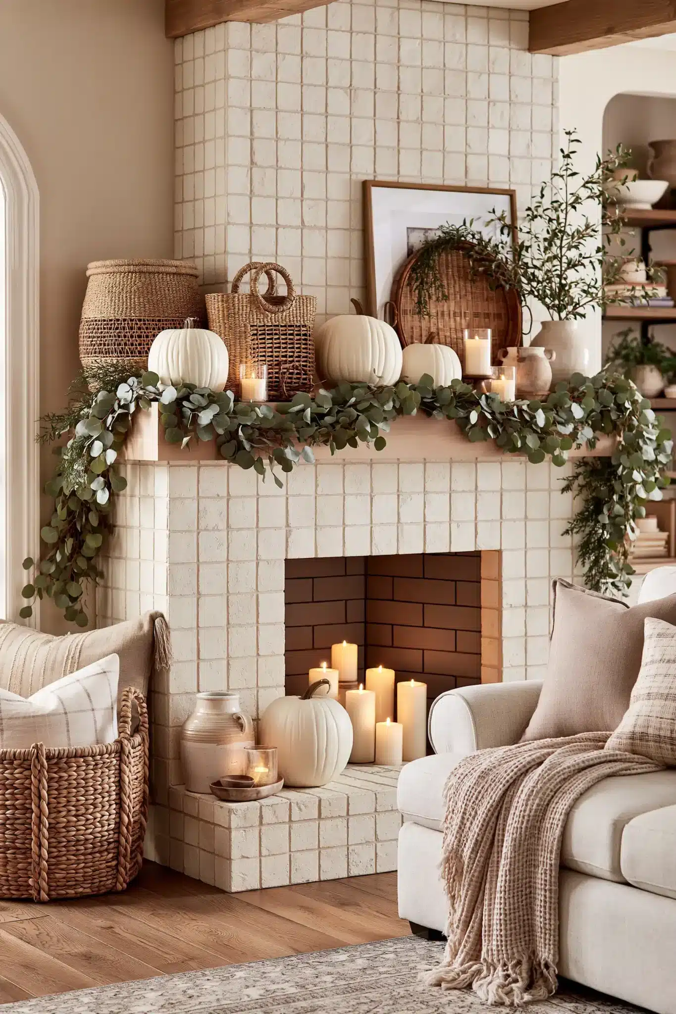 29 Thanksgiving Mantel Decor Ideas That Set a Warm First Impression thanksgiving mantel decor