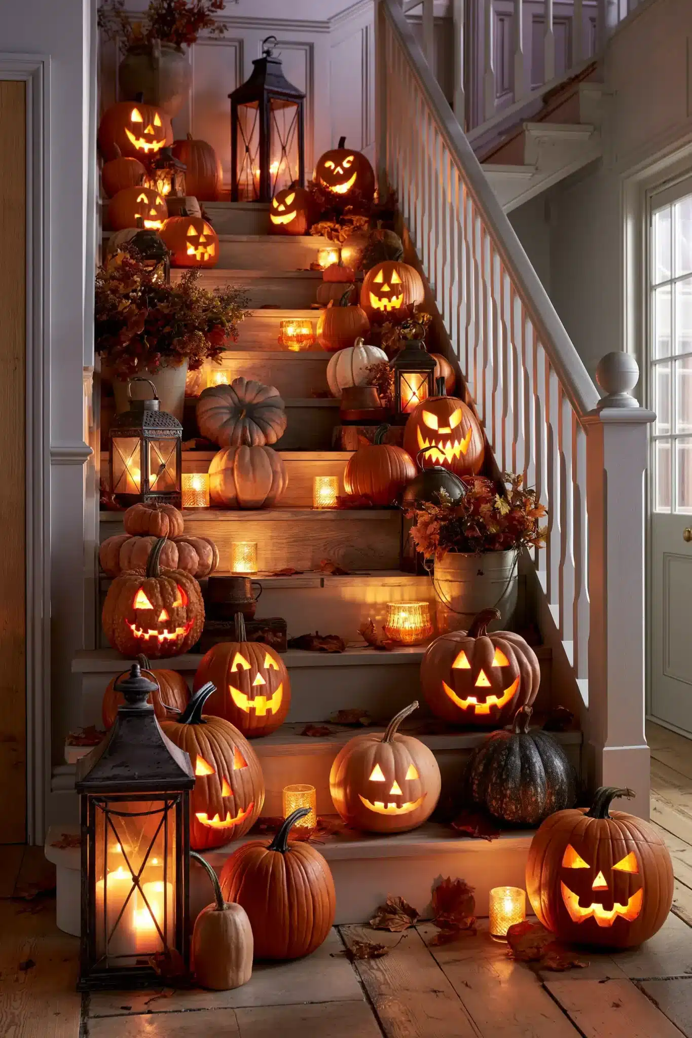 29 Halloween Staircase Decor Ideas for a Climb That Is Spooky, Not Scary halloween staircase decor