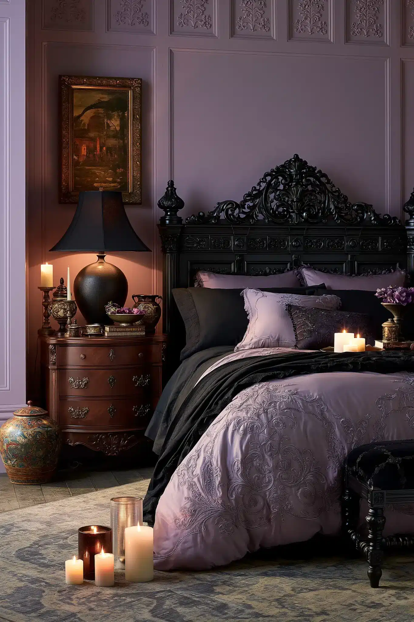 29 Purple Gothic Bedroom Ideas for a Space That Feels Rich, Not Loud purple gothic bedroom