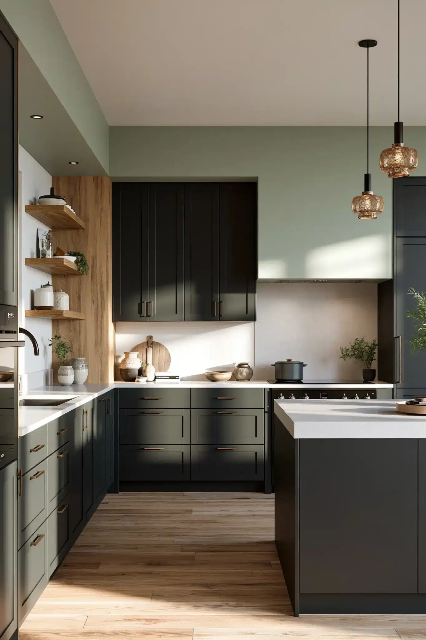 29 Sage Green and Black Kitchen Ideas for a Cook Space With a Little Bite sage green and black kitchen