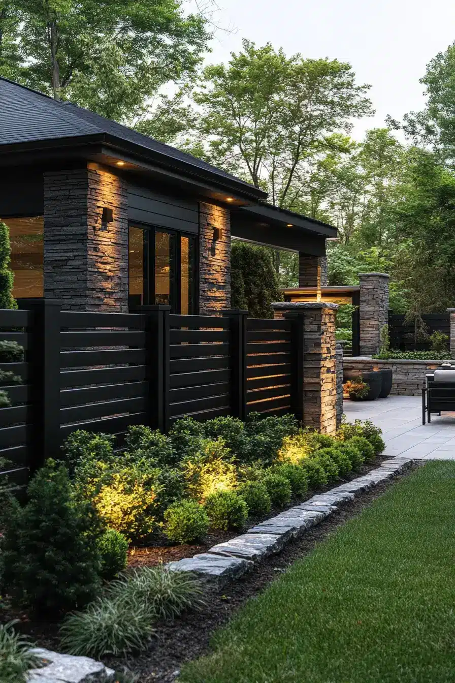 29 Yard Fence Decor Ideas with a Hanging Planter Row
