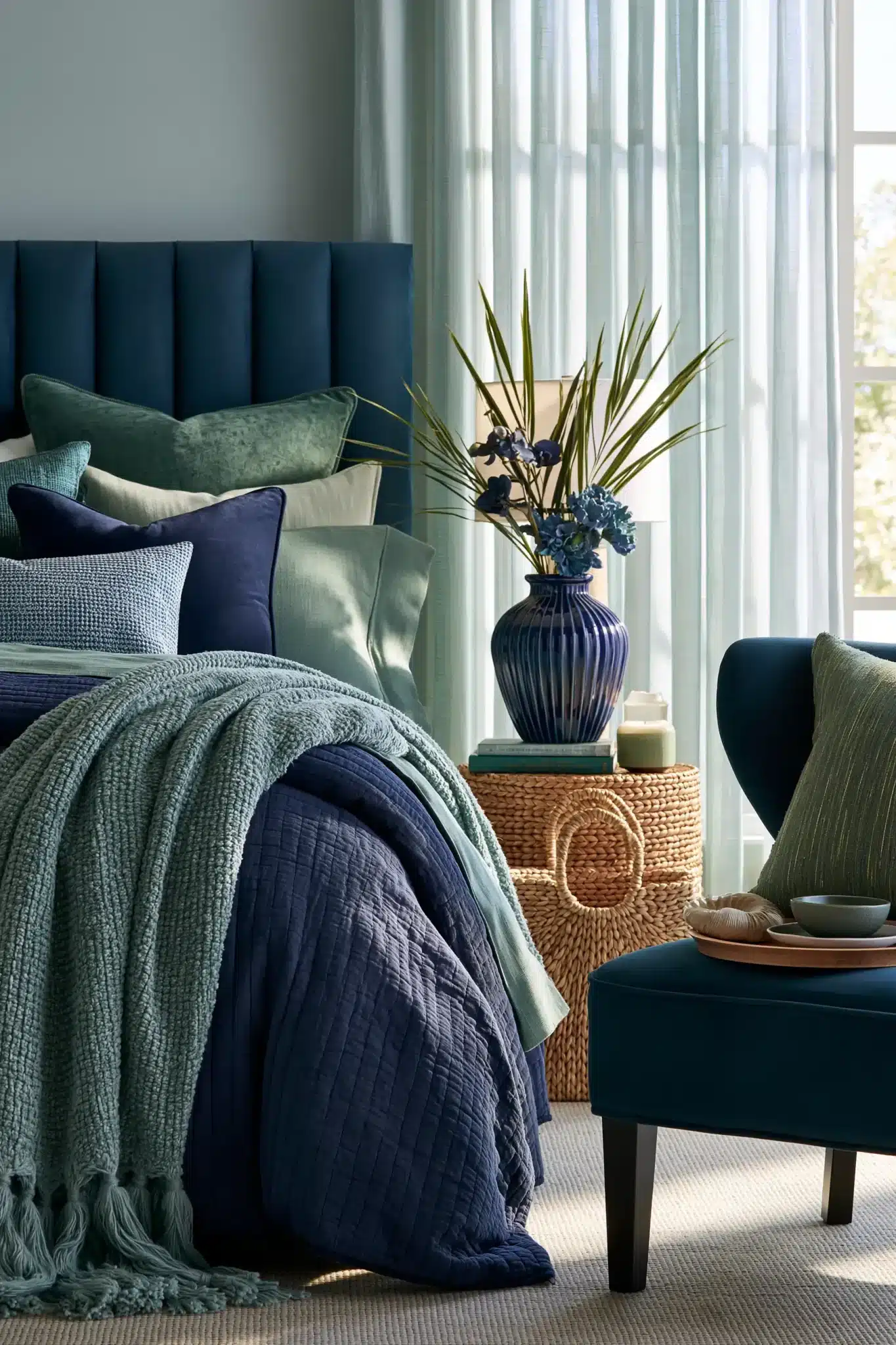 29 Navy Blue and Green Bedroom Ideas for a Room With a Quiet Depth navy blue and green bedroom