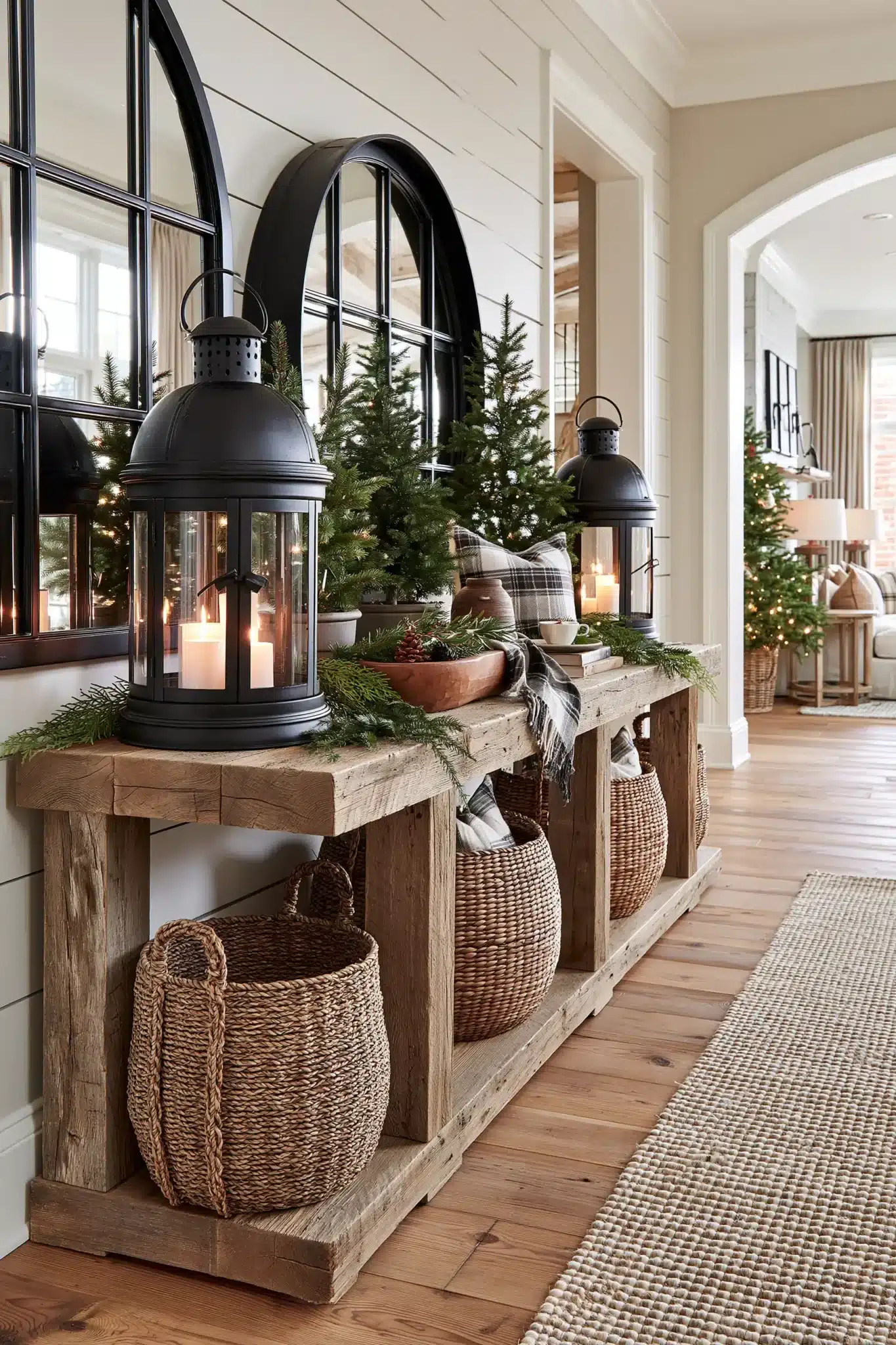 29 Christmas Entryway Table Decor Ideas That Say Hello Before Anything Else christmas entryway table decor
