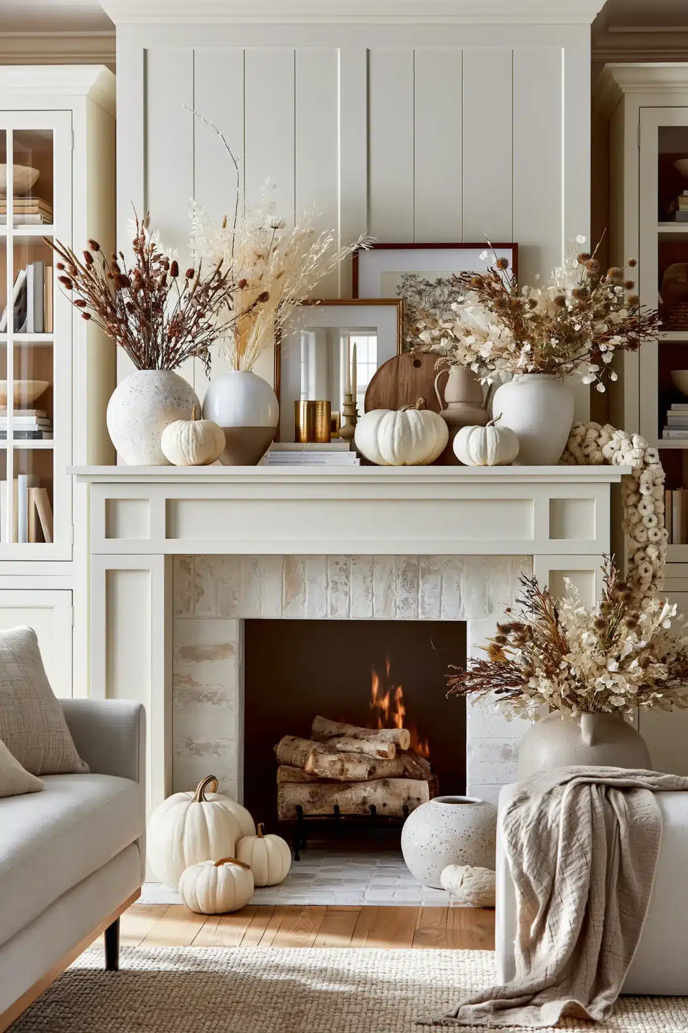 29 Thanksgiving Mantel Decor Ideas That Set a Warm First Impression thanksgiving mantel decor